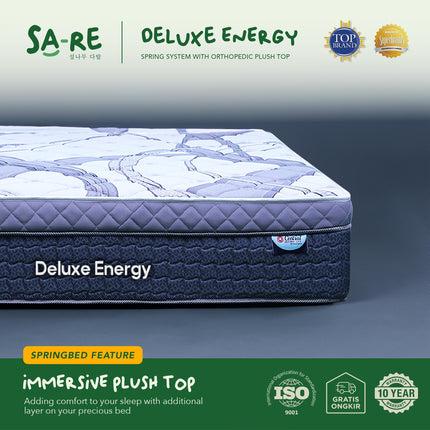 CENTRAL - SET DELUXE ENERGY Kasur Spring Bed Plush Top Orthopedic Spring System