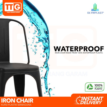 OLYMPLAST - IRON CHAIR Kursi Plastik Sandaran Tumpuk Cafe