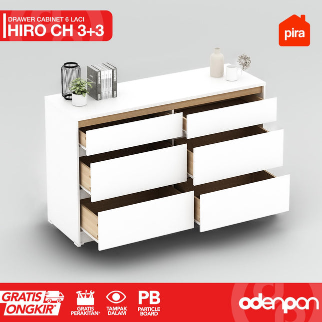 PIRA OX - HIRO CH 3+3 Lemari Laci Cabinet Drawer Bufet Minimalis 6 Susun