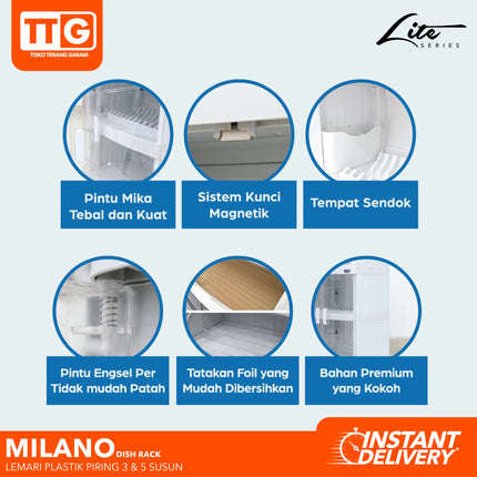 NAIBA - MILANO Rak Piring Plastik 3 & 5 Susun