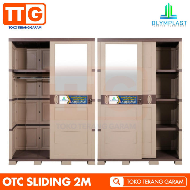OLYMPLAST - OTC SLIDING MODERN Lemari Pakaian Plastik 2 Pintu