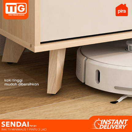 PIRA  - SENDAI TV 121 Meja / Rak TV  Dengan Pintu & Laci 120 cm