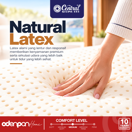 CENTRAL - DIAMOND SENSORY Kasur Spring Bed 3-Zone Pocket Spring Natural Latex Lux Pillow Top Dengan Foam Encasement