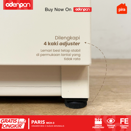 PIRA - PARIS MCH Drawer Cabinet Besi Dengan 3 Laci Susun