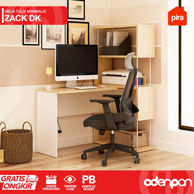 PIRA - ZACK DK 80 Meja Tulis / Belajar / Kantor Dengan Rak Penyimpanan