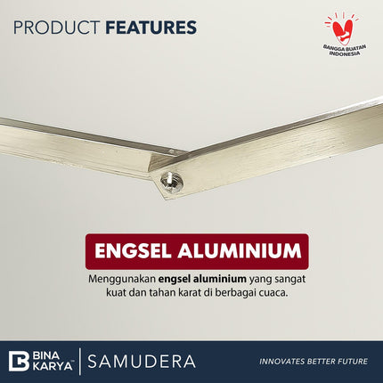 BINA KARYA - SAMUDERA Jemuran Full Stainless Steel 9 Palang 180 cm