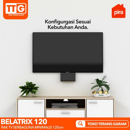 PIRA OX - BELATRIX TV 120 Meja / Rak TV Dengan 2 Pintu & Laci 120 cm
