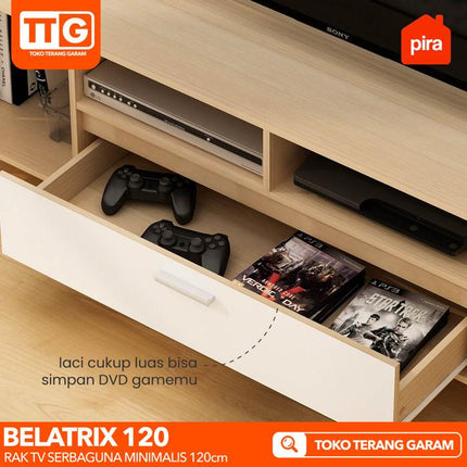 PIRA OX - BELATRIX TV 120 Meja / Rak TV Dengan 2 Pintu & Laci 120 cm