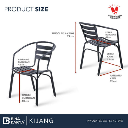 BINA KARYA - KIJANG Kursi Outdoor / Taman / Cafe Aluminium