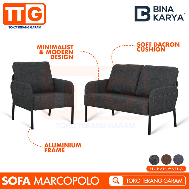 BINA KARYA - MARCOPOLO 2S Sofa 2 Seater Rangka Besi