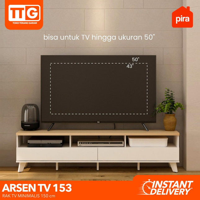 PIRA - ARSEN TV 153 Meja / Rak TV Dengan 2 Laci & Kaki 150 cm