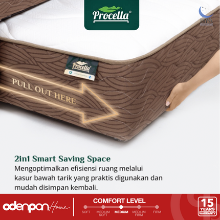PROCELLA - MOON VEIL Kasur 2 In 1 Flexible Support Coil With Max Comfort Eurotop