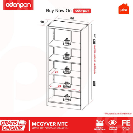 PIRA WORKDESIGN - MCGYVER MTC Lemari Besi Rak Perkakas Alat Pertukangan Serbaguna Minimalis 2 Pintu