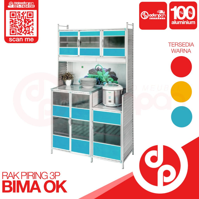 BINA KARYA - BIMA 2P Lemari / Rak Piring 3 Pintu