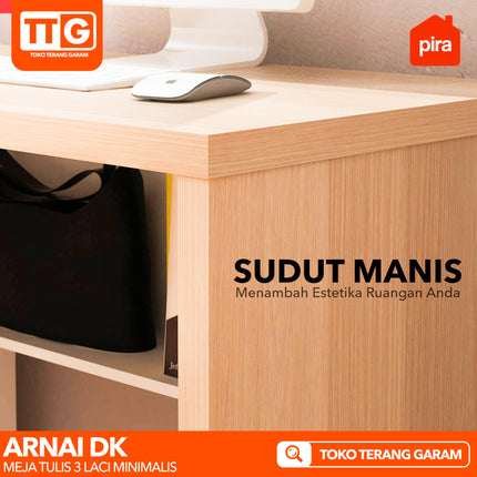 PIRA - ARNAI DK 120 Meja Belajar / Kerja / Kantor Dengan 3 Laci