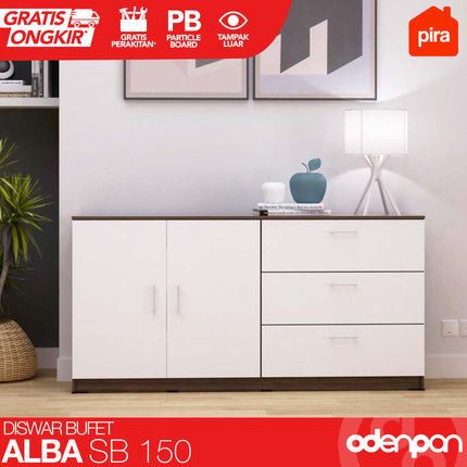 PIRA - ALBA SB Cabinet / Bufet Minimalis Dengan Laci 120 /150 cm