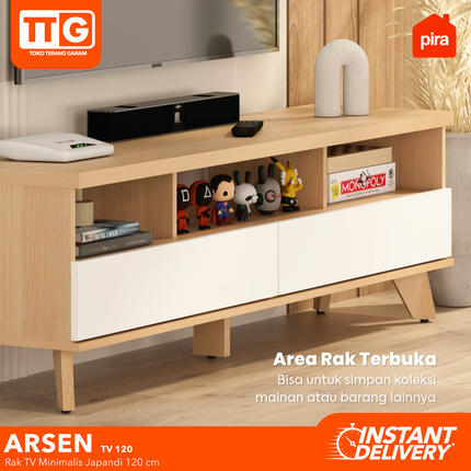 PIRA - ARSEN TV 120 Meja / Rak TV Dengan 2 Laci & Kaki 120 cm