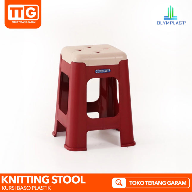 OLYMPLAST - KNITTING STOOL Kursi Baso Plastik Motif Jahitan