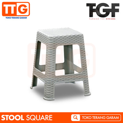 TGF - SQUARE STOOL Kursi Bangku Chair Bakso Dingklik Rattan Rotan