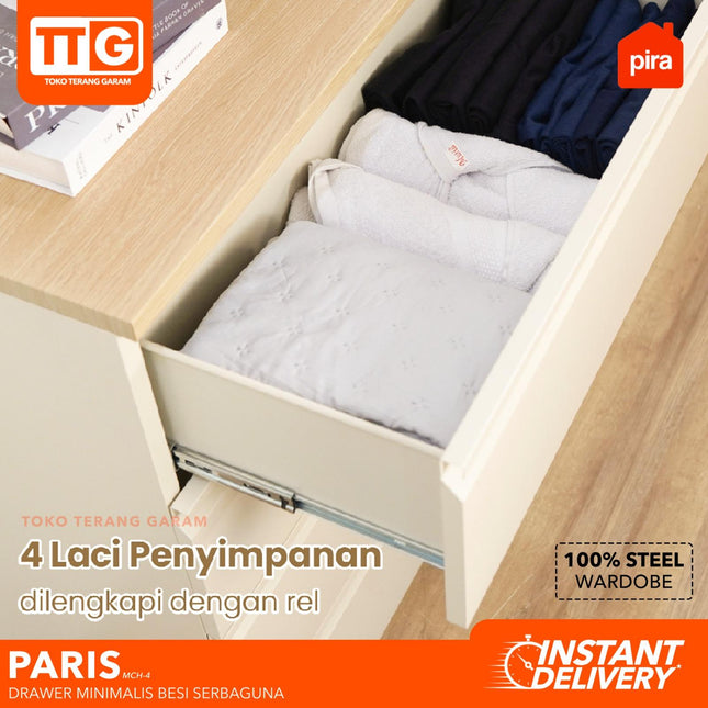 PIRA - PARIS MCH Drawer Cabinet Besi Dengan 4 Laci Susun