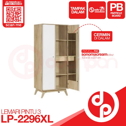 GRAVER - LP 2296 XL Lemari Pakaian / Baju 2 Pintu Jumbo