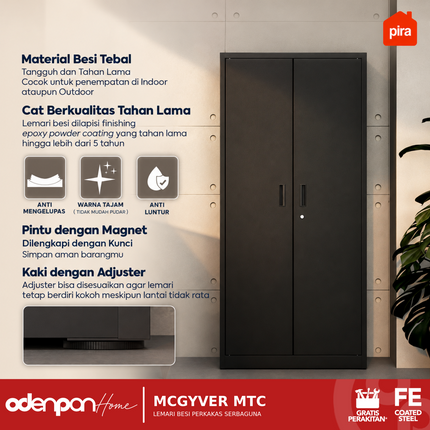 PIRA WORKDESIGN - MCGYVER MTC Lemari Besi Rak Perkakas Alat Pertukangan Serbaguna Minimalis 2 Pintu