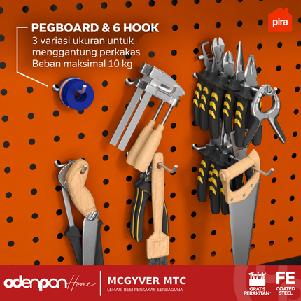 PIRA WORKDESIGN - MCGYVER MTC Lemari Besi Rak Perkakas Alat Pertukangan Serbaguna Minimalis 2 Pintu