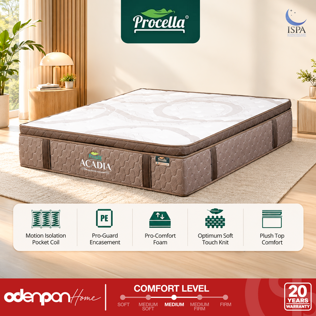 PROCELLA - ACADIA Kasur Pocket Spring Bed Plush Top Comfort