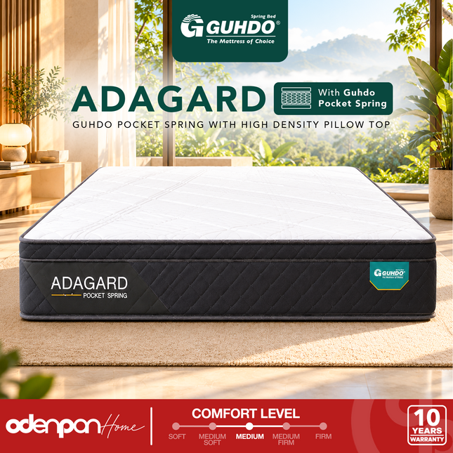 GUHDO - ADAGARD PLUSH TOP Kasur Spring Bed Pocket Coil Dengan Plush Top