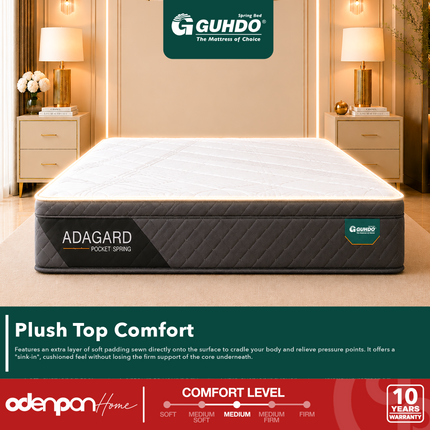 GUHDO - ADAGARD PLUSH TOP Kasur Spring Bed Pocket Coil Dengan Plush Top