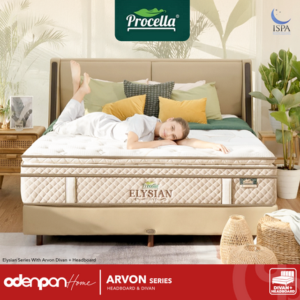 PROCELLA - ARVON Headboard & Divan Kasur Premium Kulit