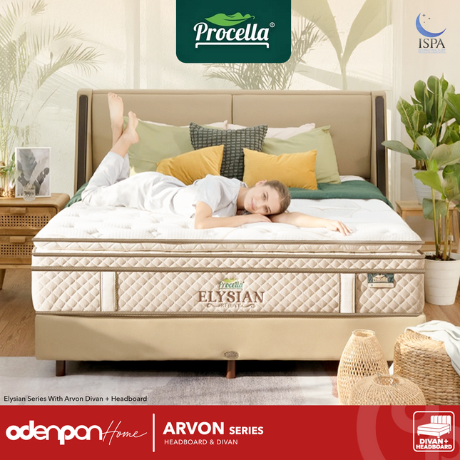 PROCELLA - ARVON Headboard & Divan Kasur Premium Kulit