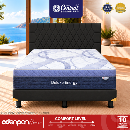 CENTRAL - DELUXE ENERGY Kasur Spring Bed Plush Top Orthopedic Spring System