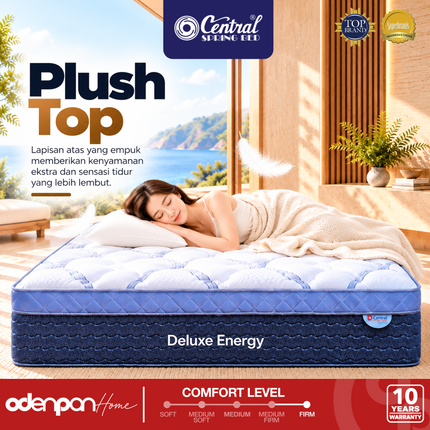 CENTRAL - DELUXE ENERGY Kasur Spring Bed Plush Top Orthopedic Spring System