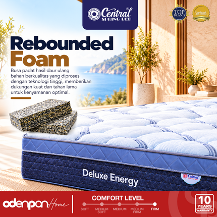 CENTRAL - DELUXE ENERGY Kasur Spring Bed Plush Top Orthopedic Spring System