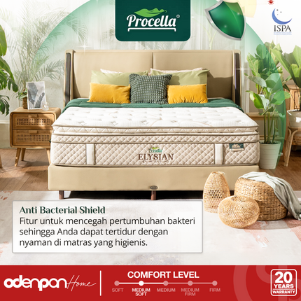 PROCELLA - ELYSIAN Kasur Pocket Spring Bed Euro Pillow Top Latex