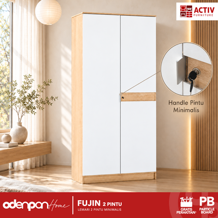 ACTIV - FUJIN 2P Lemari Pakaian / Baju 2 Pintu Minimalis 2 Gantungan