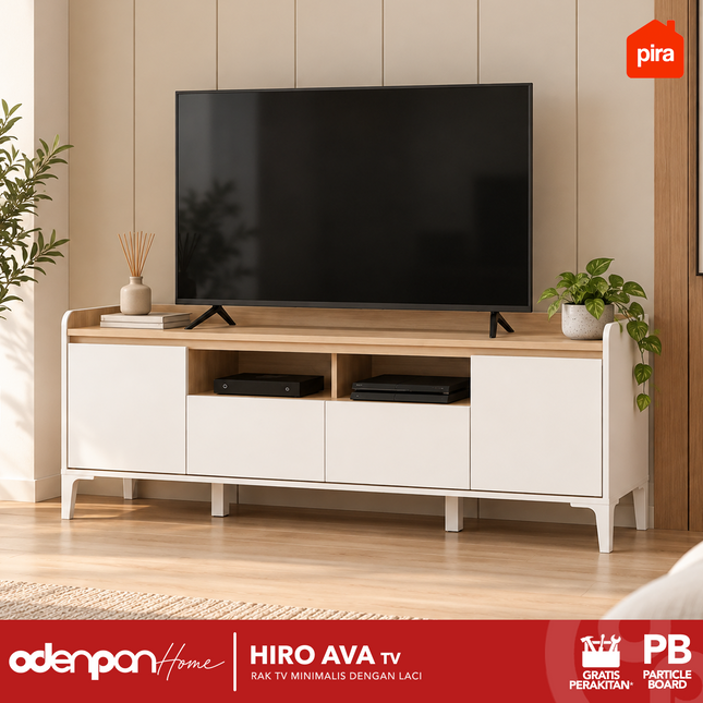 PIRA OX - HIRO AVA TV Meja / Rak TV Dengan Kaki 160 / 200 cm