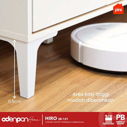PIRA OX - HIRO SB121 Lemari Laci Cabinet Drawer Bufet Minimalis 4 Pintu 1 Laci 120 cm