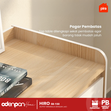 PIRA OX - HIRO SB150 Lemari Laci Cabinet Drawer Bufet Minimalis 2 Pintu 3 Laci Susun 150 cm