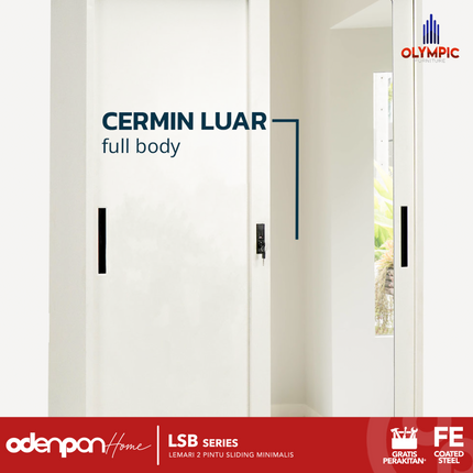 BESTSTEEL - LSB POLA Lemari Pakaian Baju 2 Pintu Besi Sliding Minimalis
