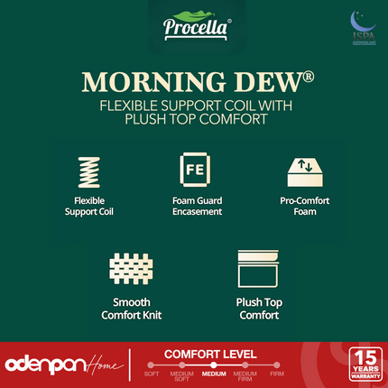 PROCELLA - MORNING DEW Kasur Spring Bed Plush Top Comfort