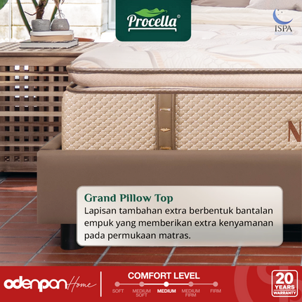 PROCELLA - NOVERA Kasur 3 Zone Pocket Spring Bed With Latex & Memory Foam Euro Pillow Top