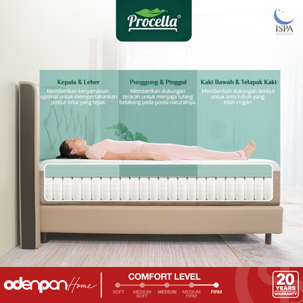 PROCELLA - PRO PEDIC Kasur Orthopedic Pocket Spring Bed With 3 Zone Latex System