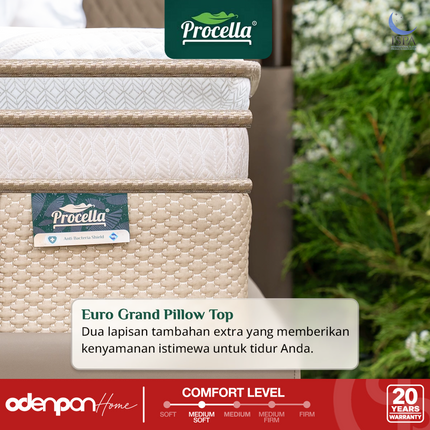 PROCELLA - SOLENNE Kasur 3 Zone Pocket Spring Bed With Camel Wool & Latex Euro Pillow Top