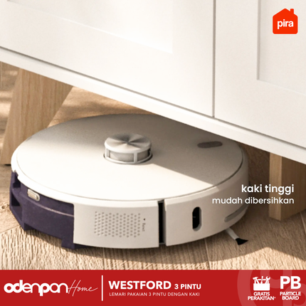 PIRA - WESTFORD 3P Lemari Pakaian / Baju 3 Pintu Gantungan Gamis Dengan Kaki