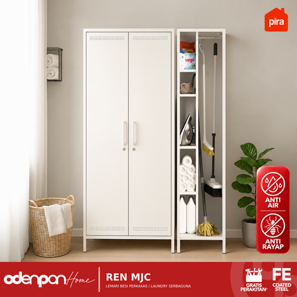 PIRA - REN MJC Lemari Besi Rak Perkakas Laundry Serbaguna Minimalis 1 & 2 Pintu