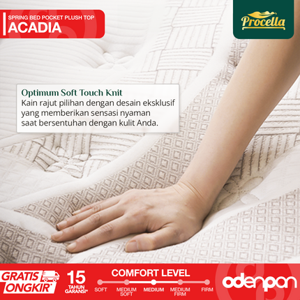 PROCELLA - SET ACADIA Kasur Pocket Spring Bed Plush Top ComfortV