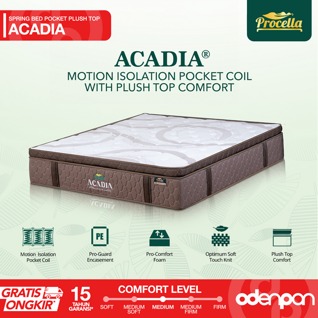 PROCELLA - ACADIA Kasur Pocket Spring Bed Plush Top Comfort