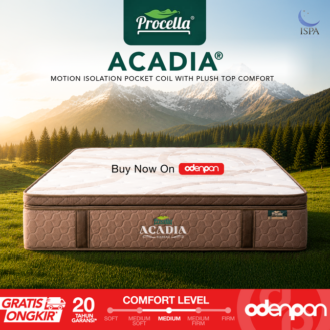 PROCELLA - ACADIA Kasur Pocket Spring Bed Plush Top Comfort